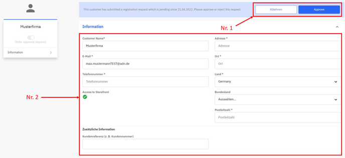 Freigabe Registrierung