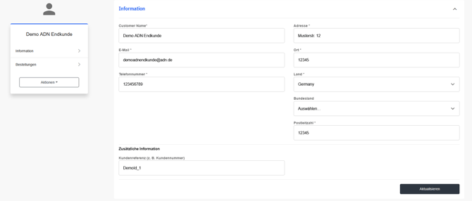 MyCustomerBestandskundenansicht